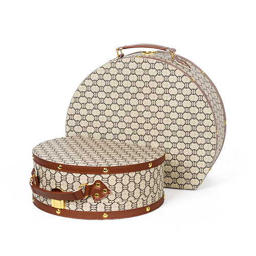 新中式样板房高档皮质收纳箱收纳盒整理箱衣柜衣帽间软装饰品摆件