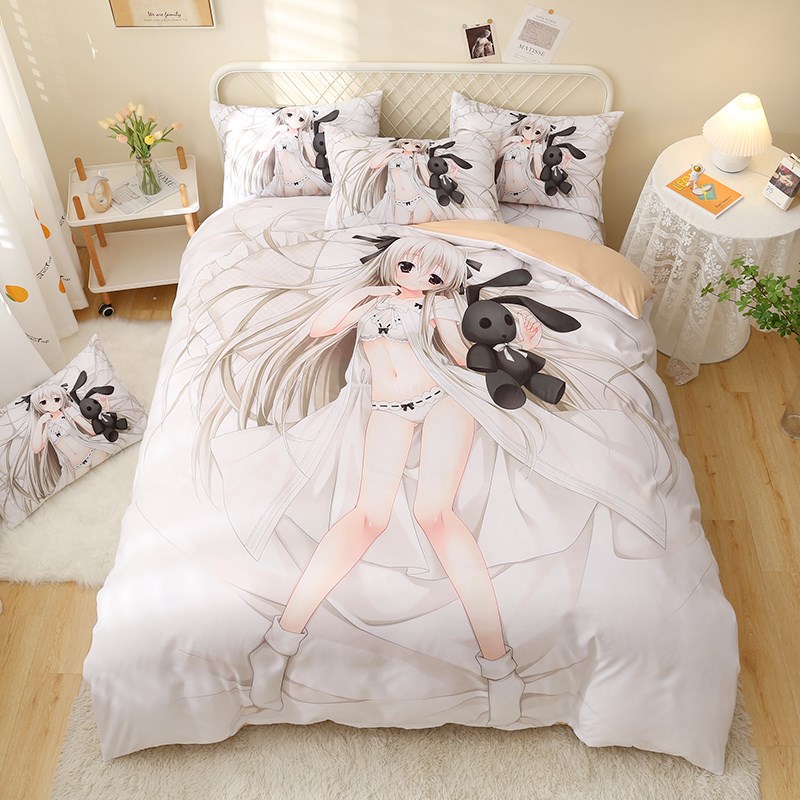 来图定制动漫二次元床单三件套被套被单四件套缘之空春日野穹周边