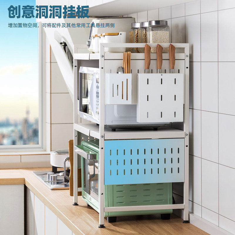 厨房可伸缩置物架微波炉烤箱架子加厚锅架台面桌面电饭锅收纳支架