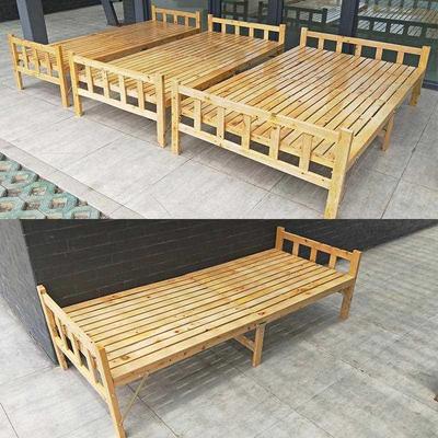 成都实木折叠床简易便携式木床柏木折叠床临时床工地出租屋