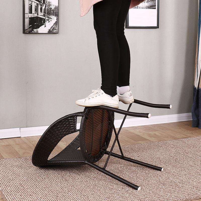 阳桌椅藤A6椅三件套组合小茶室几简台约代现藤椅子休闲户外外靠背