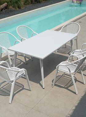 户外庭网院桌椅民GDI宿红白色闲外别墅花园酒店泳池防水阳休台室