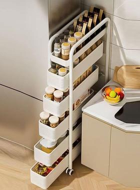 多层置夹物架YY101966窄缝隙厨房置物柜架冰落地箱小推车卫生间抽