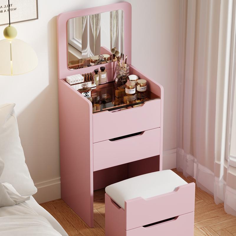 小VKA约现户型收纳柜化台奶油风网红梳妆台代简多功能翻妆盖桌子