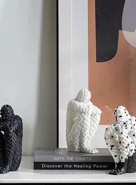 现约代简室创装意马赛克人摆件样我们板房客厅电视柜办公桌面软饰