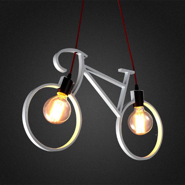 复铁艺吊LED古吧吊灯餐厅网咖酒台吊灯创A10059意个性自行车LED灯