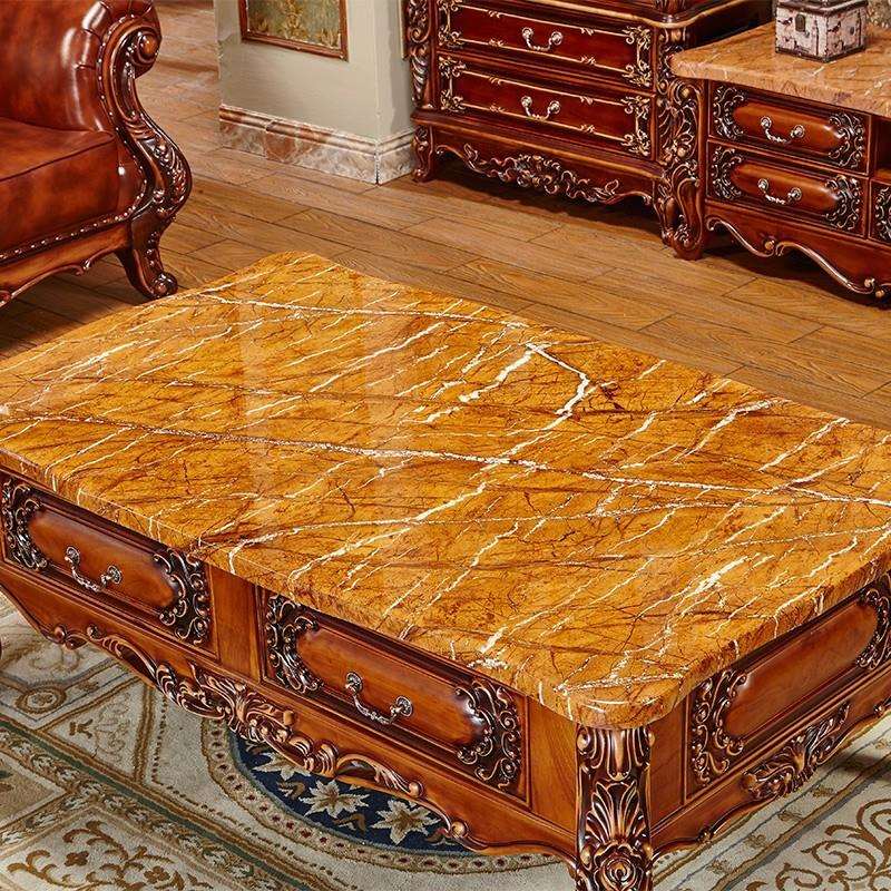 大理石茶几式电欧视柜组合全实木厅配套沙发桌茶桌子UNX1.5客米现