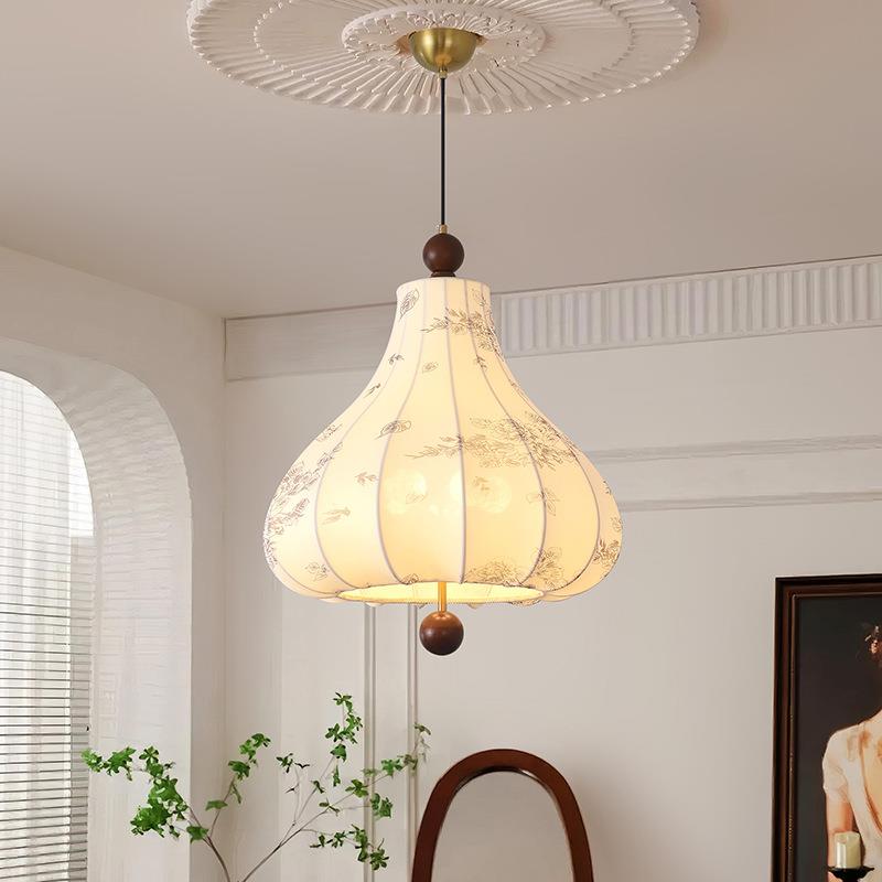 法式南中吊古洋风中餐厅灯美式复古风卧室布艺花417纹吧台吊灯山