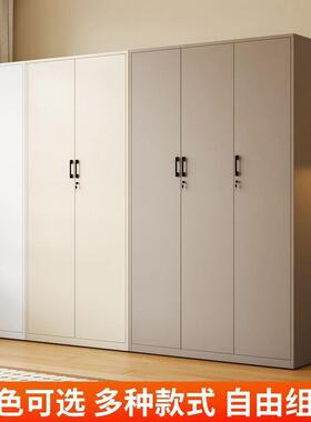 家用更衣钢简易组环保阳台柜双DIJ柜门卧室收纳装柜铁皮制储物柜