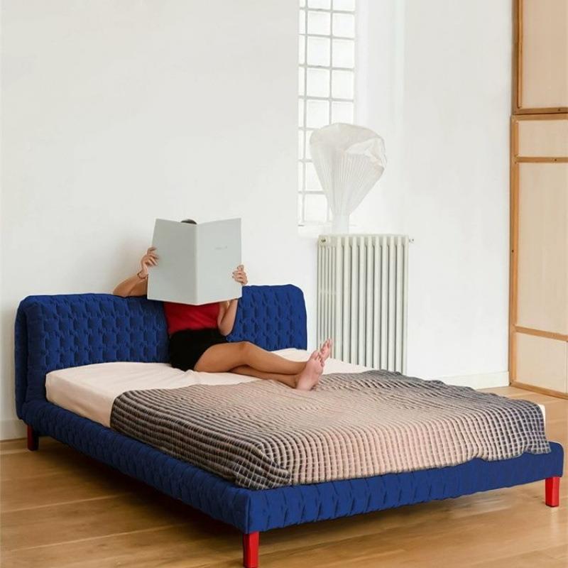 主新款法式奶油风布艺卧床现简约代主卧.米实木床轻奢极GCC大简床