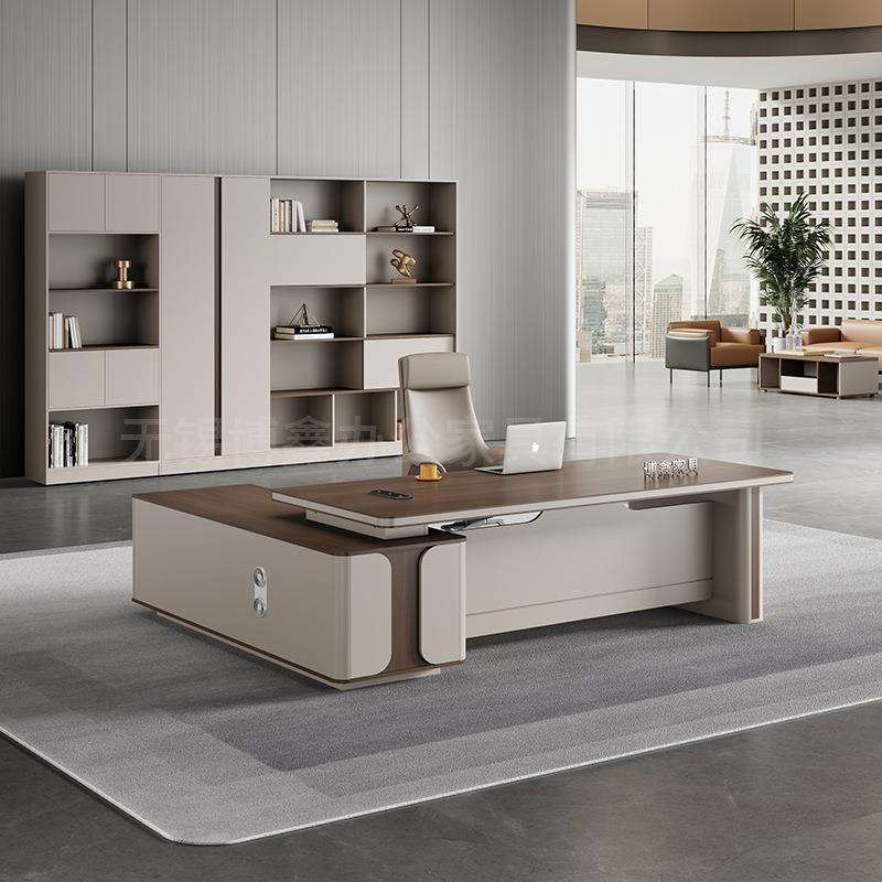 2112办老板公桌约现代桌椅组合奢董轻事长办公室总简裁大班台经理