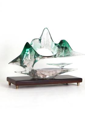 新中式云山雾海假山摆件样板房玄设关脂摆酒MC-TY-58树柜隔断柜品