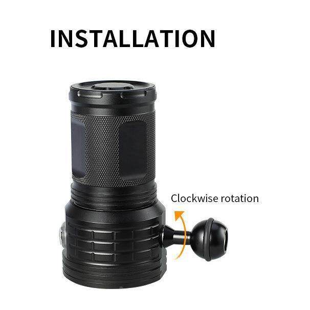 摄影补光灯潜水手电米B15筒红蓝大光强光功率水下水60IPX8潜灯