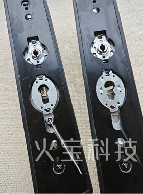 加华厚锈15991钢防撬灰色双防拉簧盗不门把手通用型入户门豪多功