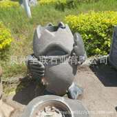 石雕卡通企鹅垃圾桶卡通企鹅石雕垃圾桶园林公园小区石头垃圾桶