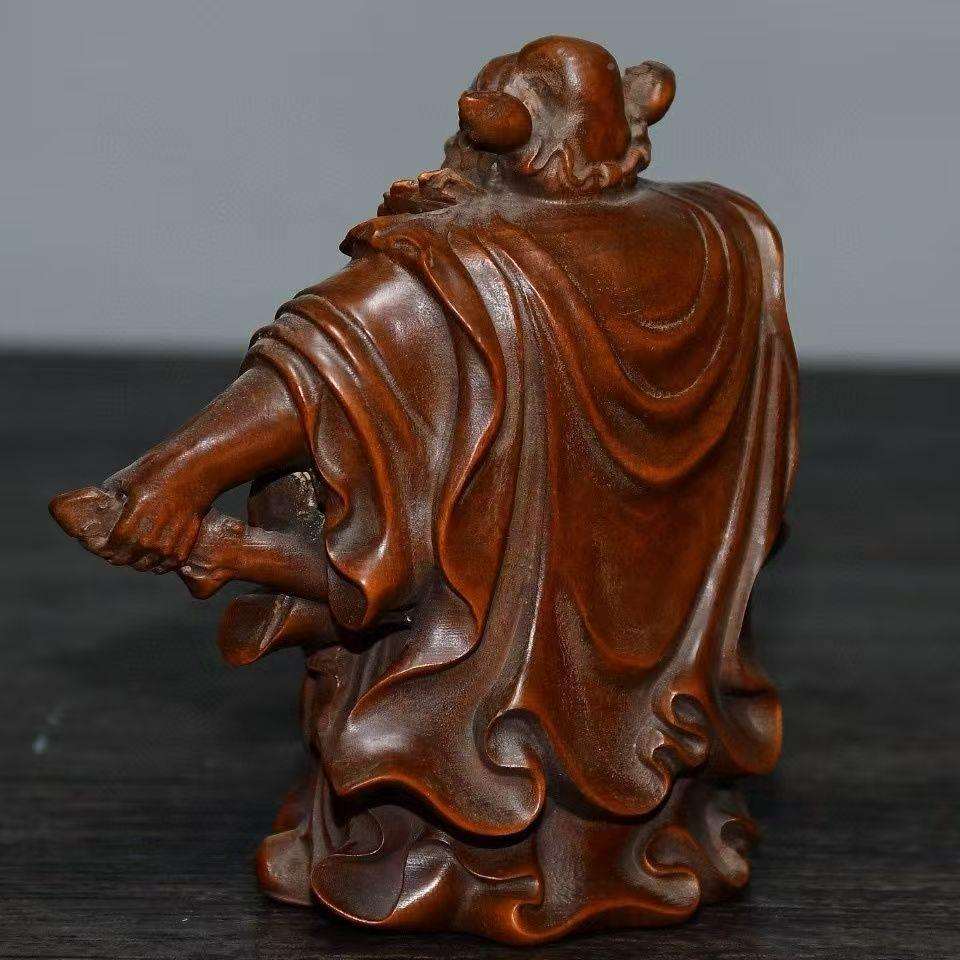 小叶黄杨装010木雕浩然正气钟手馗天师摆件降妖工除魔把件艺品复