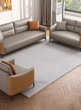 简约现代办公室沙发茶几组合奢10068252前办台公会轻客息接待小户