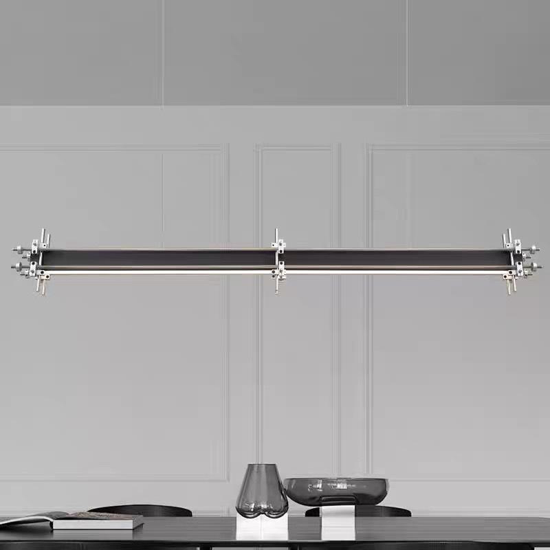 设计师餐厅一字吊灯覆古工业风咖啡店吧台灯创意办公室长条马扎灯