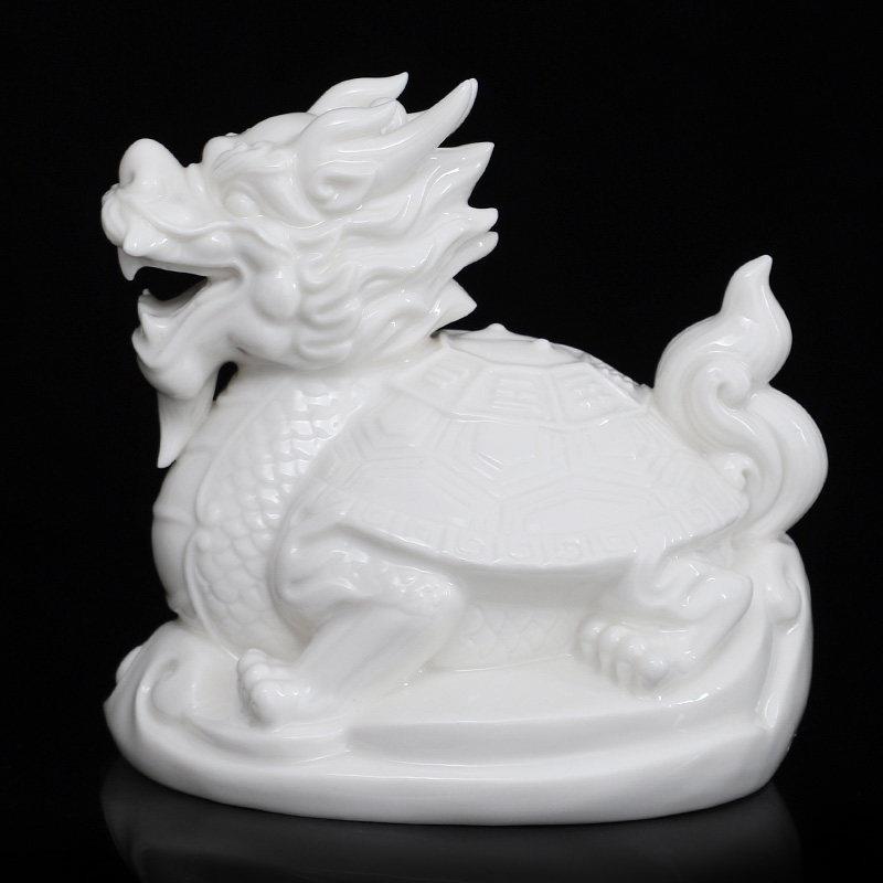 陶瓷招财小龙龟摆件风水镇宅家居八卦龙龟客厅工艺开业装饰品摆设