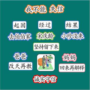我不能失信板贴板书磁性贴公开课教具设计黑板定制塑封三下语文