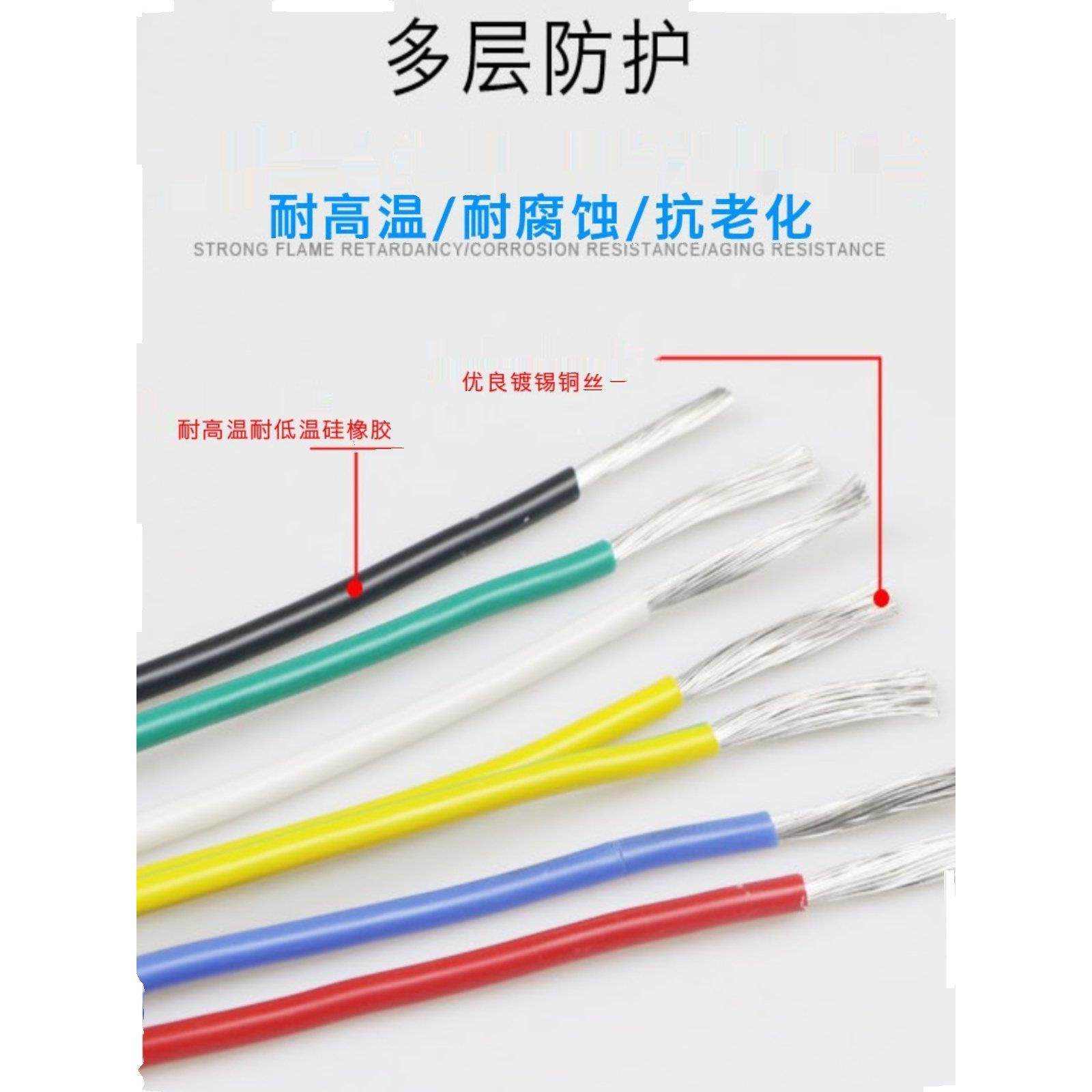 Agr软硅胶线耐高温1/1.5/2.5/6/4/10/16方镀锡铜线电源电池线,电子/电工,单芯线,淘宝优惠券,粉丝福利购,淘宝优惠卷
