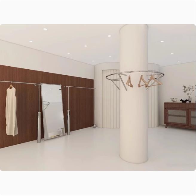 墙服装店展架上地壁挂陈列挂示衣架男女HBU童装店专用落式不锈钢