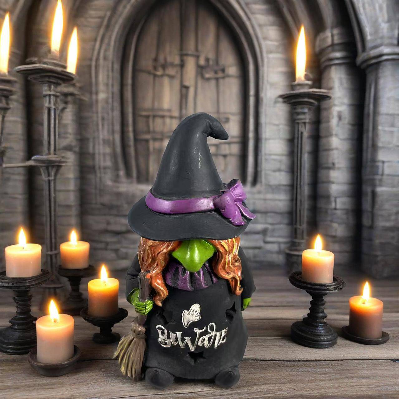 跨境新品万节装饰树脂摆圣件F9975H95南瓜摆件巫师摆摆件女巫件居