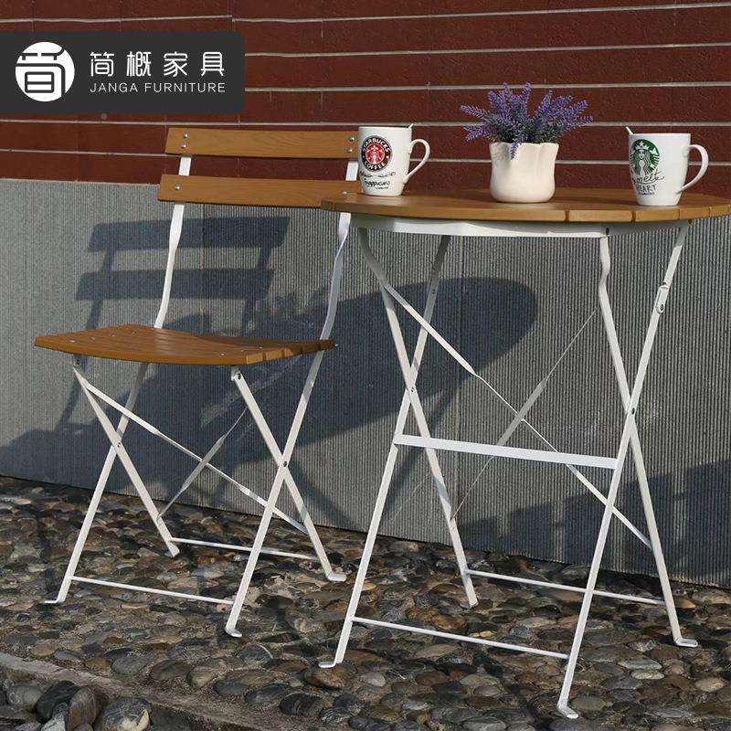 户外桌露台店民宿阳台几凳子酒三件茶套椅防DUI水室内外防晒塑木