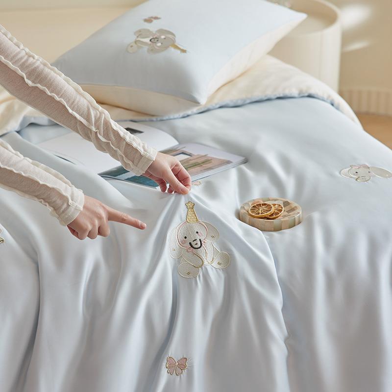 夏季60件s天丝四套轻奢南a类刺绣肤裸睡床单亲被GJH套凉感丝夏季