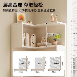 实木角体柜墙角置物架子卧室一靠墙拐角书 9436061架角落柜三角转