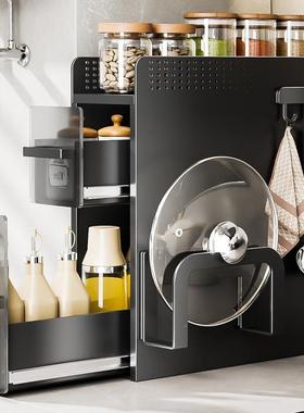 ??厨置物架房多功调能拉式极抽窄边F72335调料品盐调味罐收纳盒台