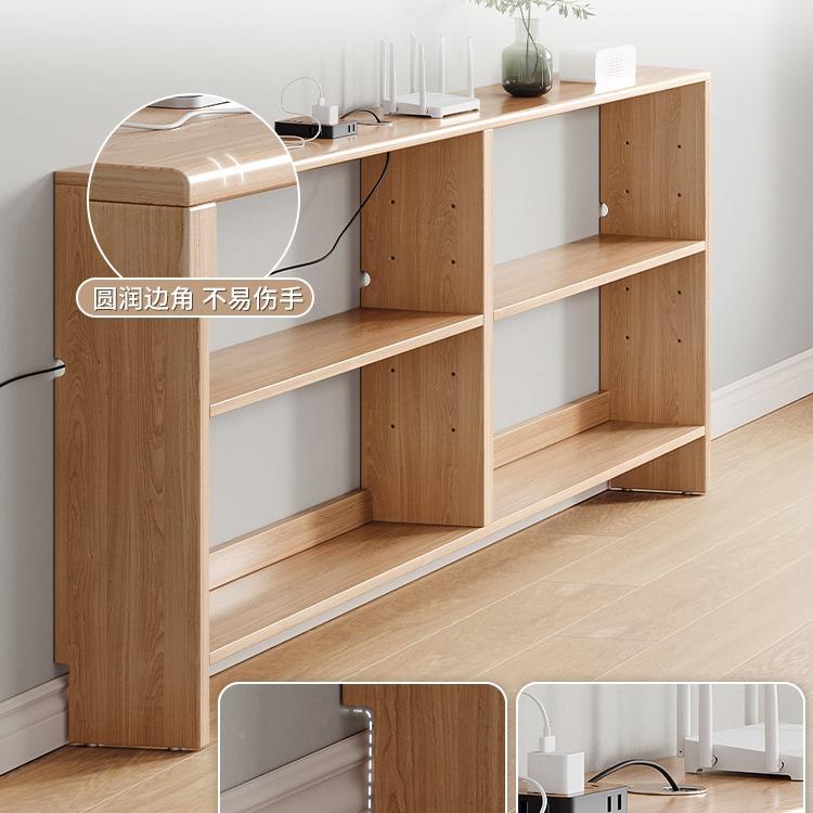 EF10实木床头柜架书一墙体靠纳家用卧室床头置物架落地床尾夹缝收