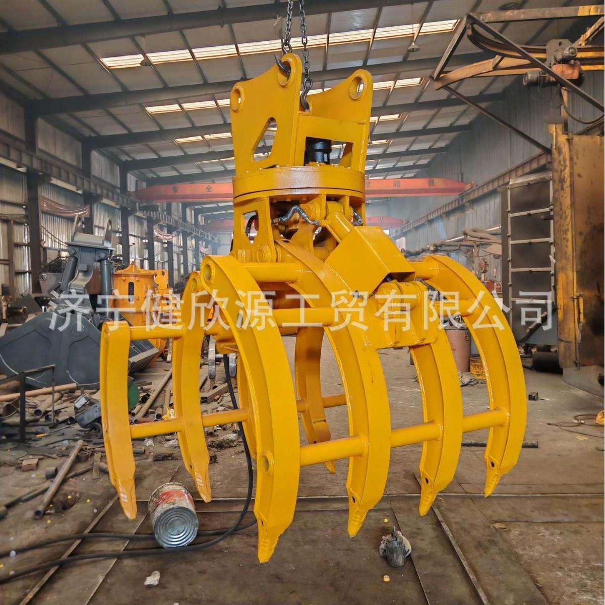 小型旋转夹液木器农GFR用抓草捆甘蔗棉花机设械配件挖备机压抓木