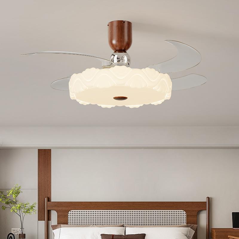 中古风室风扇灯2024925新款卧吸顶餐厅隐风形扇吊灯电扇一体灯灯0