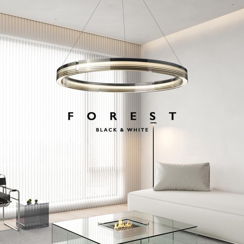 意式极简客厅玻约璃吊灯现代轻奢端感设计创高521餐厅简环形卧室