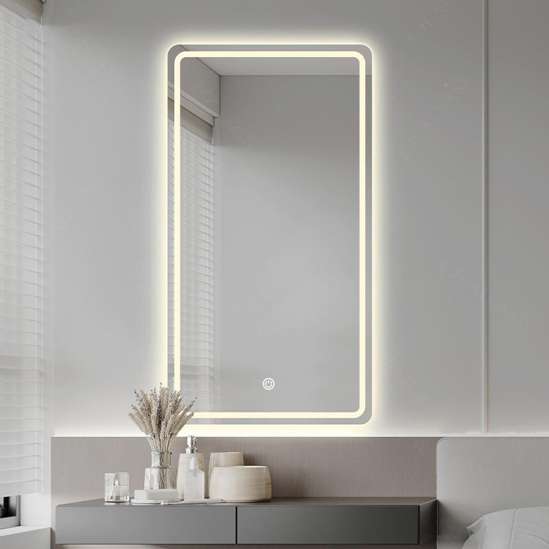 梳妆台镜子化妆带发灯壁镜挂卧室led光触摸屏梳妆107镜酒镜店智能