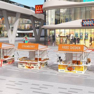 文创市集美食活动节摊位货示架网红夜市摊位档口展售亭BTJ079铁艺