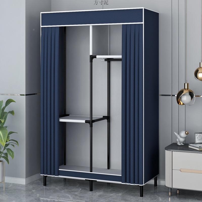 简易衣柜组装家用卧室管钢单加粗加固布衣柜MSX人出租用房结实耐