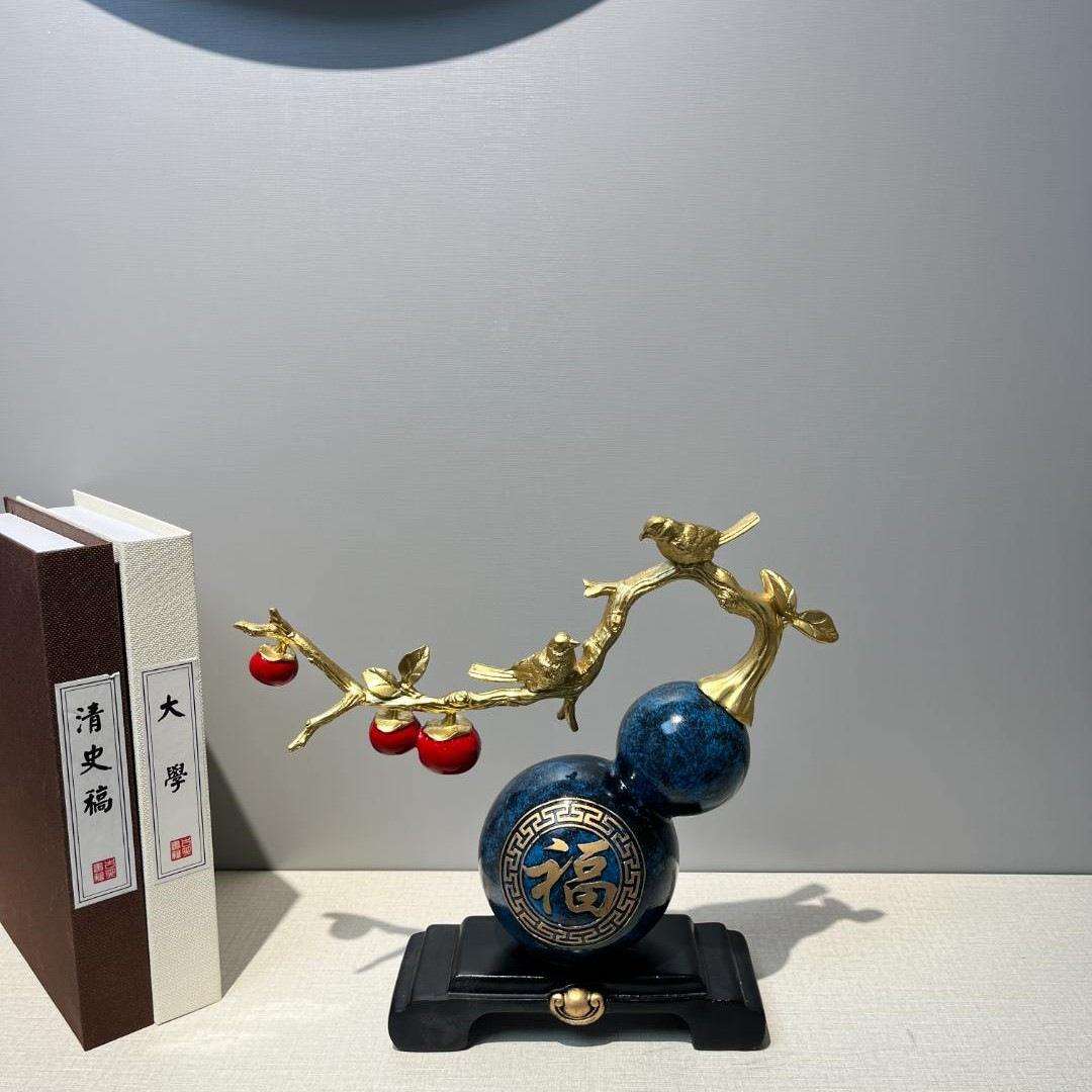 现代新中式居葫芦摆件家客设厅电视柜酒柜玄关柜装VWR品饰摆送礼