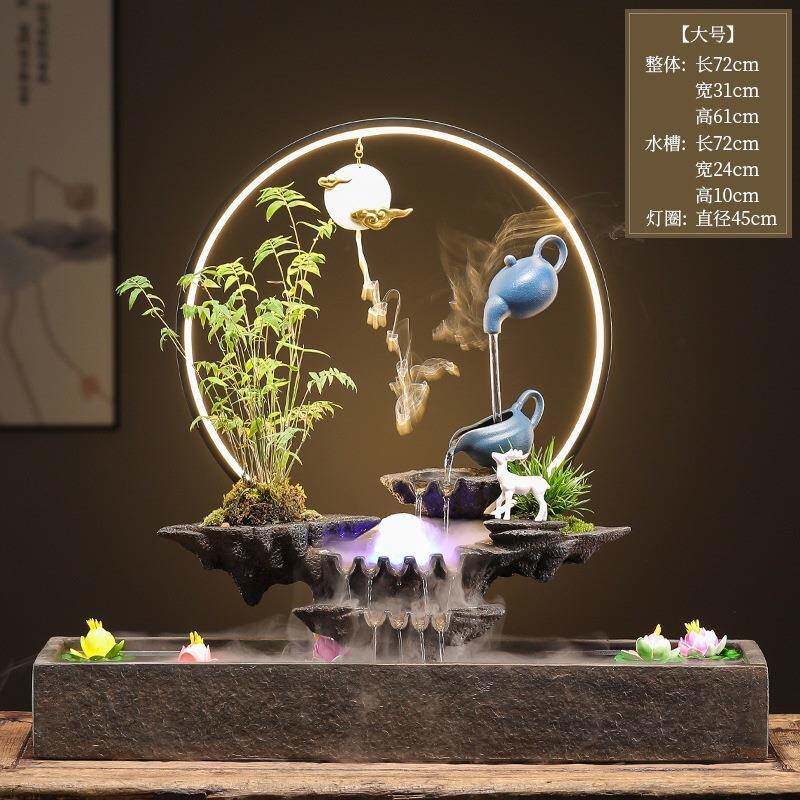 热销创意EFG悬流水装饰摆件进缸循环水生居财客壶厅鱼家桌面开业