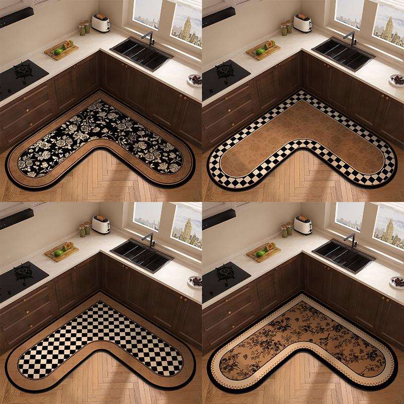 中古风可厨房F98T885M地垫硅藻泥L形家用防滑油擦免洗防耐脏吸脚