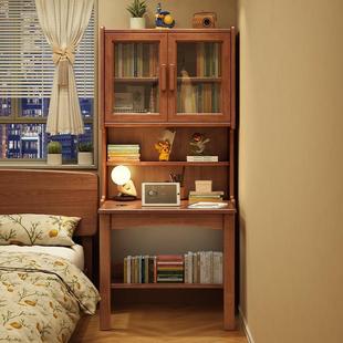 木6016折叠书桌书架一桌实家用电脑桌办小户型书柜组合伸体缩公学