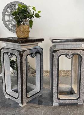 石雕花中式花园大理石YVZ户底座花台盆景供花架几庭院落外地摆件