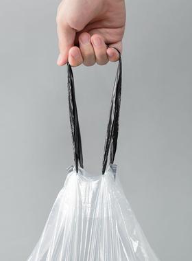 致简灰色绳抽圾袋大50卷巨能装加厚号塑料垃WTS袋手提式