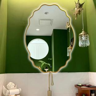 众之亿式 客厅复 镜子古卫生妆间镜壁挂浴法室镜椭圆梳台镜FAE美式