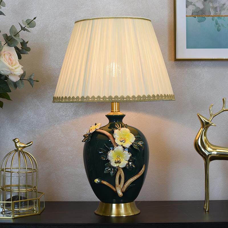 美台式轻奢法兰彩瓷灯床陶卧室客厅装RCB头饰灯简约现代LED灯