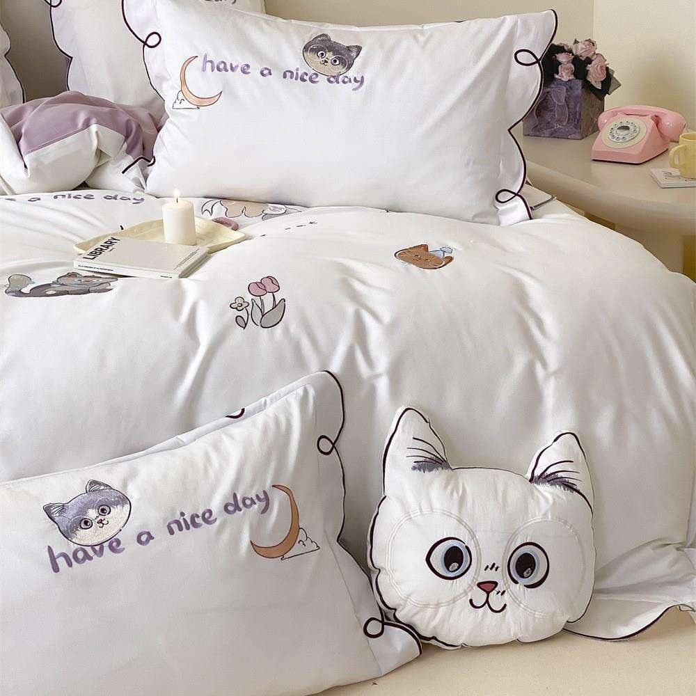 澳四件套小清新儿床童被XY-9套卡通可少女心刺棉绣上爱用品