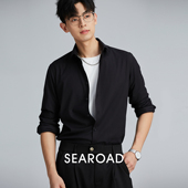 莫毛休闲舒适长袖 海上公路旗舰店商务衬衫 新款 2024秋季 衬衣 男士