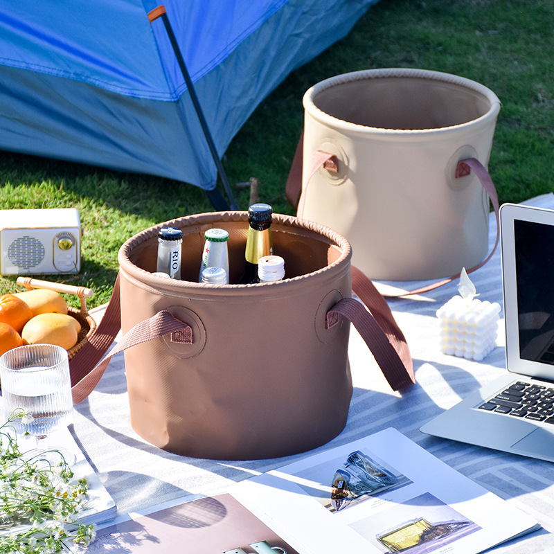 折叠户外方便水桶大容量塑料桶加厚防漏车载携带PVC手提便携