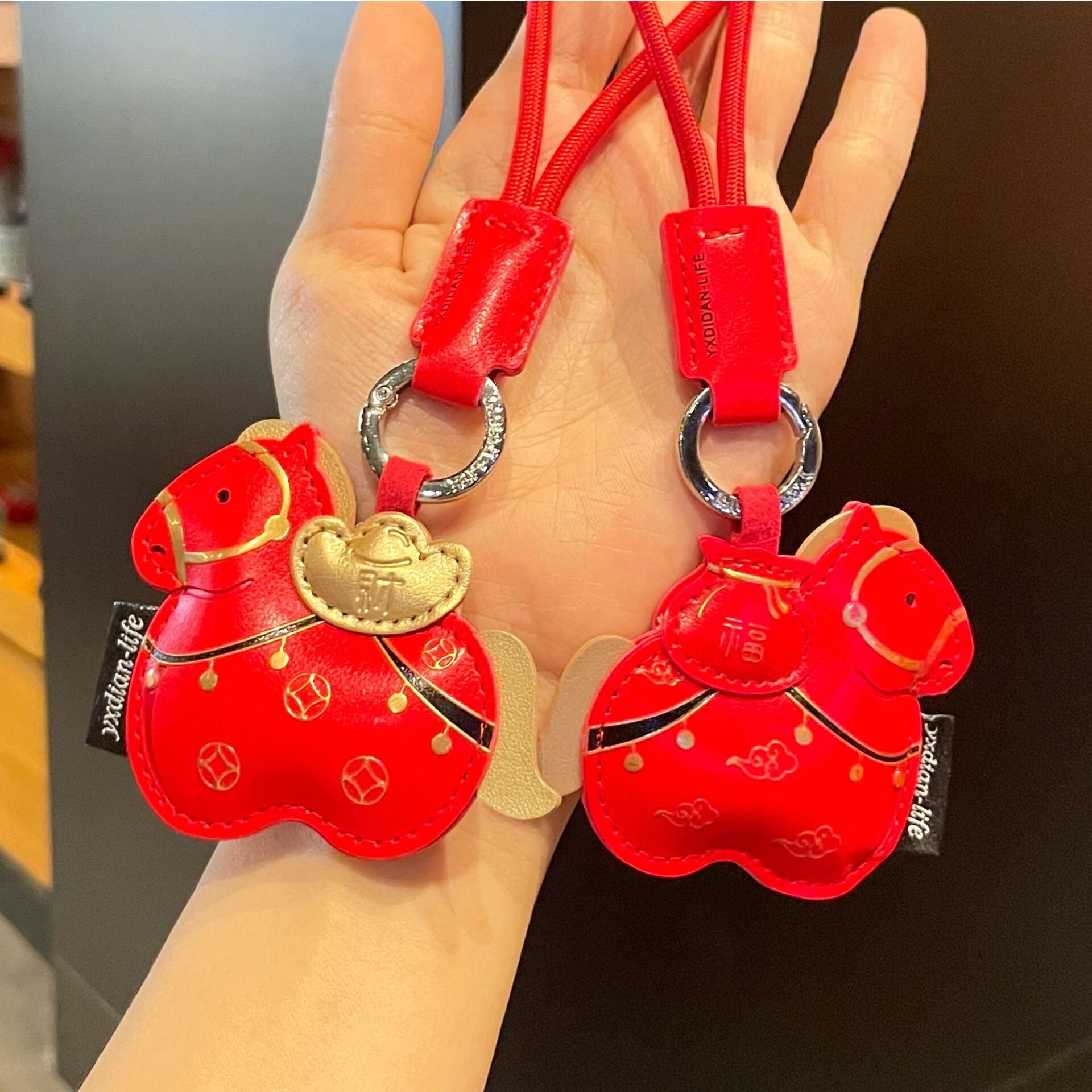 皮革福袋马钥匙扣创意礼盒马马年吉祥物钥匙扣小挂件文创生肖新年